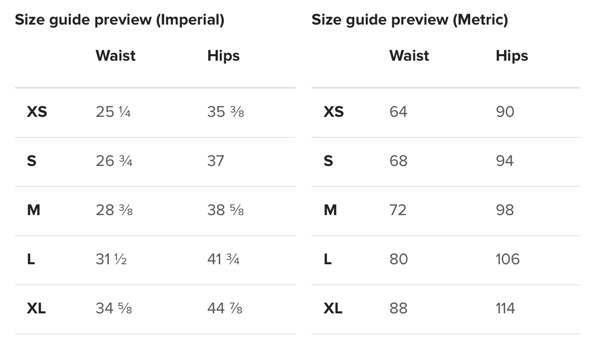 Size Guide