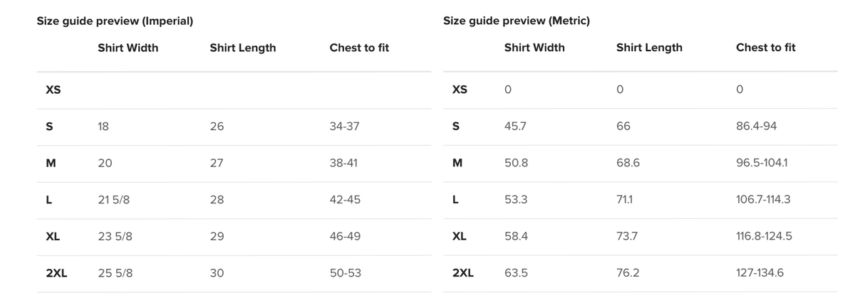 Size Guide