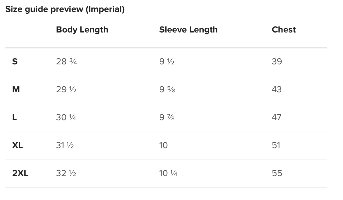 Size Guide