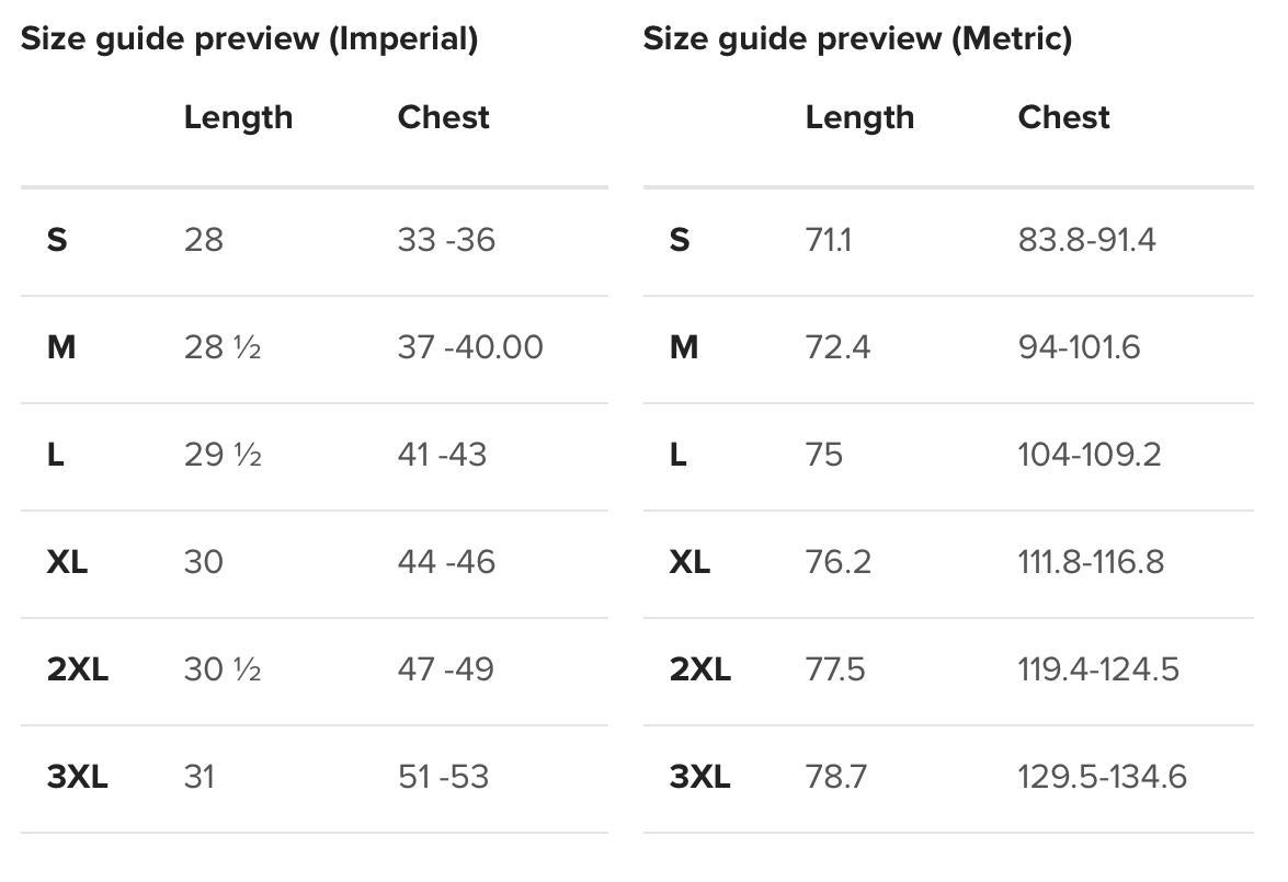 Size Guide