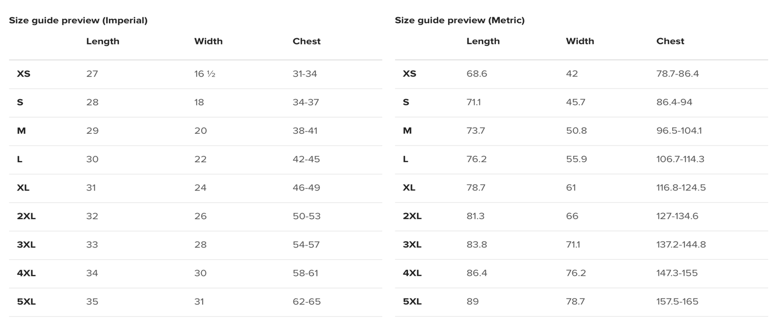 Size Guide